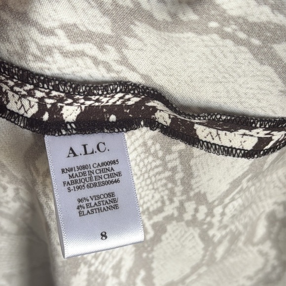 A.L.C. Beale Snakeskin Print Cutout Midi Dress 8 - Picture 12 of 16